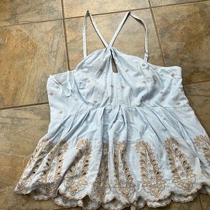 Blue and gold - size l - sleeveless and halter top